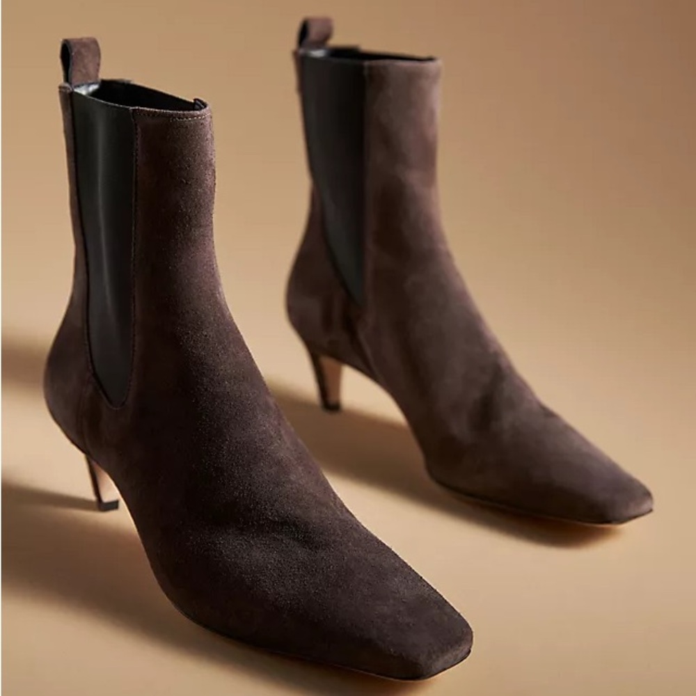 NEW Reformation Dark Brown Roberta Ankle Booties Size 8.5